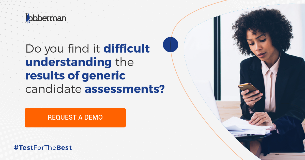 Jobbermandotcom's tweet photo. Do you find it difficult understanding the results of generic candidate assessments?
Leave us to stress about that by using the Jobberman skills assessment. You even get a 10% discount on your first order.
Request Demo: https://t.co/YaJH3XZUig
#Testforthebest https://t.co/wteR42HJuI