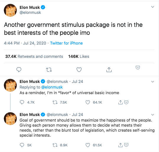 That 5th-richest-person  @elonmusk claims to "favor" a UBI a system (that give people money "for free"), and a week later ignorantly meme-mock the underlying premise of Marx's Das Kapital is a stunning admission of how little history (and how much privilege) these men know./7