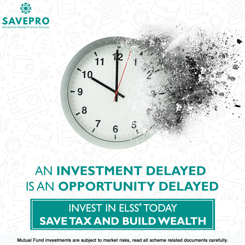 Savepro2's tweet photo. 👉An investment delayed is an opportunity delayed

Invest in ELSS* today
Save tax and build wealth

ℹ️Visit us at https://t.co/3DAyN6ywtF or call us on 9810634314 for more information.

#Savepro #Investment  #mutualfunds https://t.co/q1iZegUpLh