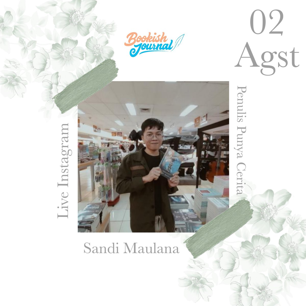 BookishJournal's tweet photo. [ Penulis Punya Cerita ]

Penulis punya cerita episode kali ini kita akan ngobrol bareng Sandi Maulana😍

penasaran kan tentang gimana perjalanan karirnya kak Sandi?

Catat tanggalnya yukkk☺️
🗓Minggu, 02 Agustus 2020
🕢19.00 WIB
🛑Live di Instagram https://t.co/v3hnE8xdse