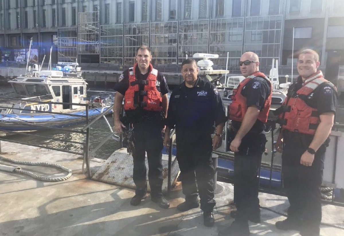 After a distraught woman jumped from a ledge underneath the Brooklyn Bridge into the water, Emergency Service Unit Lt. Nisthaus immediately jumped in after her.With the help of additional officers, they were able to save the woman from the water & get her help.  #BacktheBlue