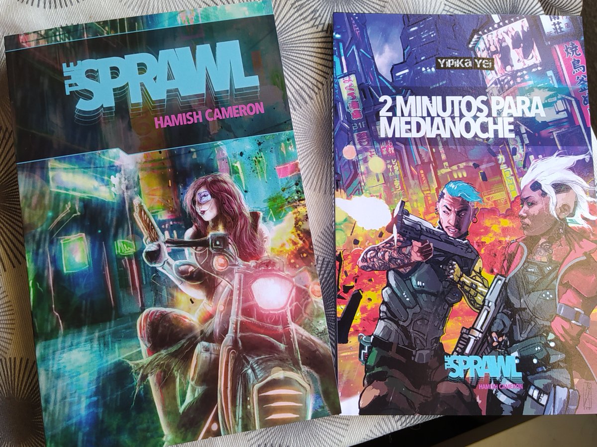 PauFerron's tweet photo. Los mecenazgos son regalos de tu yo del pasado. "The Spawl" de @editorial_yipikayei . Este debe tocar mesa durante el verano.
#thesprawl #ciberpunk #yipikayei #mecenazgo #crowdfunding #rol #juegoderol #penandpaper https://t.co/nxMc84jVYJ