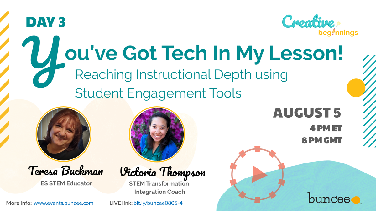 Sign up for all of the great sessions at the <a href="/Buncee/">Buncee</a> Creative Beginnings event next week bit.ly/bunceeCB including this one! #GlobalBunceeChat  #edtech #edchat #edtechchat #k12