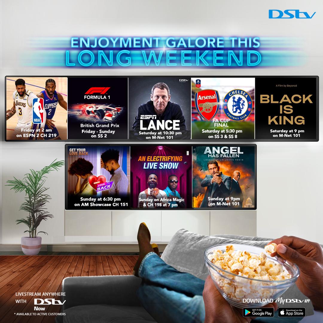 theonlyebuka's tweet photo. It's an enjoyment galore weekend on DStv
Just sit back and relax DStv got you covered
#DStvWeekend https://t.co/I6XpfeYhcZ