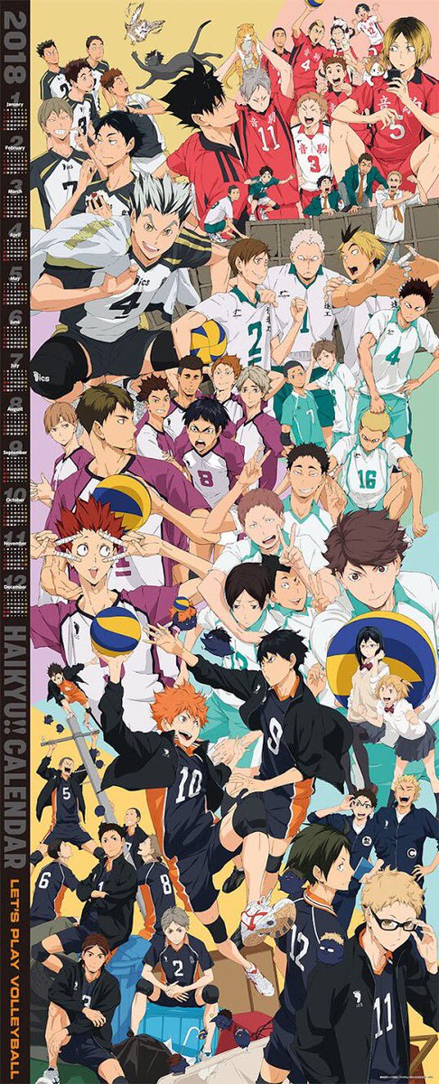 haikyuu 2018 calendar art