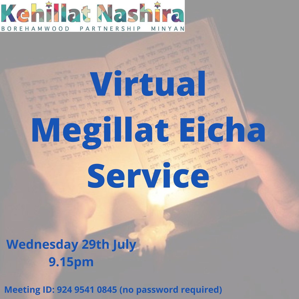 BwdPartnership's tweet photo. Our Tisha B'av events start tonight with Megillat Eicha https://t.co/rViceY0Z83