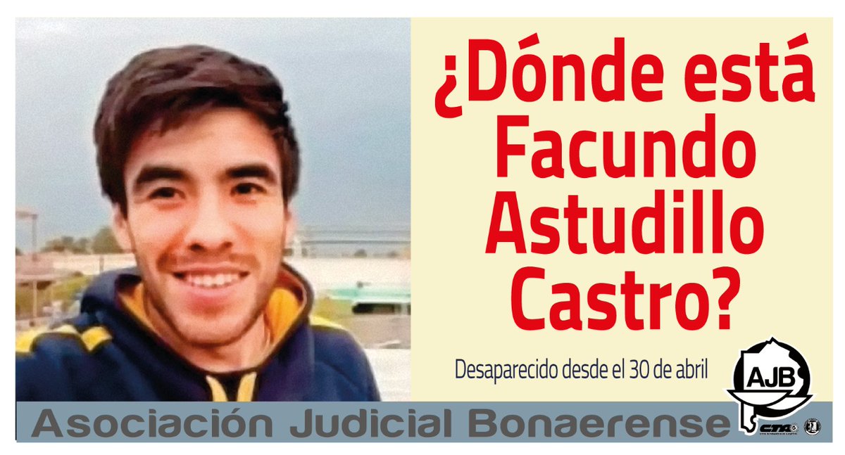 #DondeEstaFacundo 

Desde la #AJB exigimos su #ApariciónConVida, que se investiguen las circunstancias de su desaparición y el #castigo a quien sea responsable
