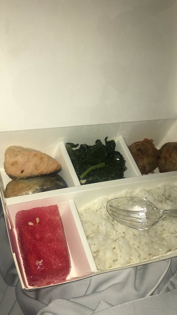 Makanannya ada salmon dong  Eh tp gua g nafsu makan, gmn ini