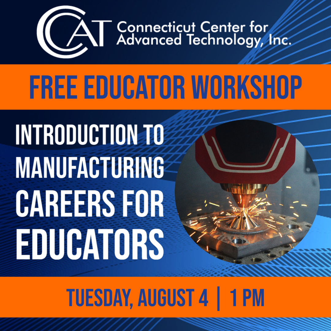 CTDreamItDoIt's tweet photo. Join us Tuesday, August 4 at 1 pm, to learn about the advancements being made in manufacturing and how that impacts the skills required and career options pathways available to your students. Register now 👉  https://t.co/E99Yt8uNz4
#workshopsforeducators #distancelearning https://t.co/2Wa97kKr0u