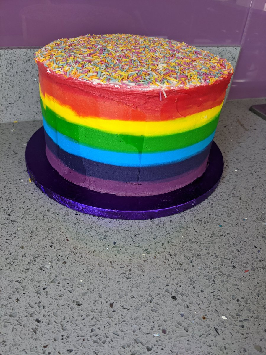 This cake is a lot like me. Colourful, lumpy and bumpy and full of lard!