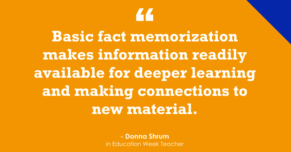 "The Roles of Memorization in Teaching &amp; Learning" is NEW @EdWeekTeacher post with <a href="/dlshrum65/">Donna L. Shrum</a> blogs.edweek.org/teachers/class…