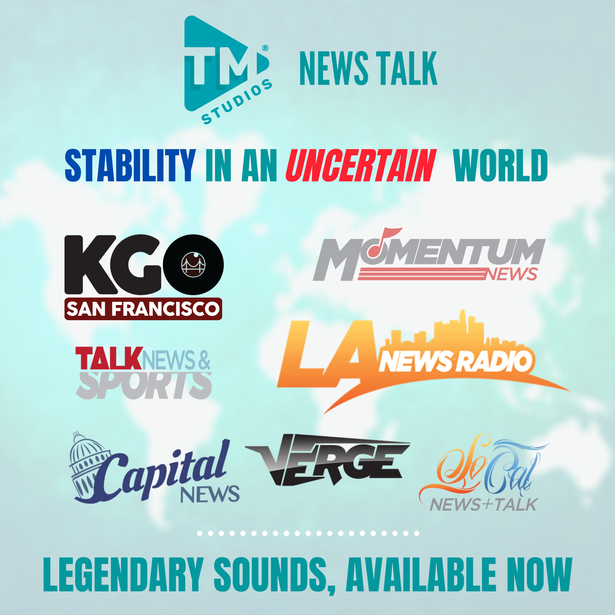 TMstudios's tweet photo. News and talk changes daily. TM Studios’ NewsTalk jingles give your listeners stability. When listeners want the familiar sound that stations like KRLD, KFWB, KNX and KGO use, look to TM Studios NewsTalk jingles. https://t.co/teTkiLGFMP.  
#TMStudios #JinglesEvolved #RadioJingles https://t.co/MKJ8GHuneP