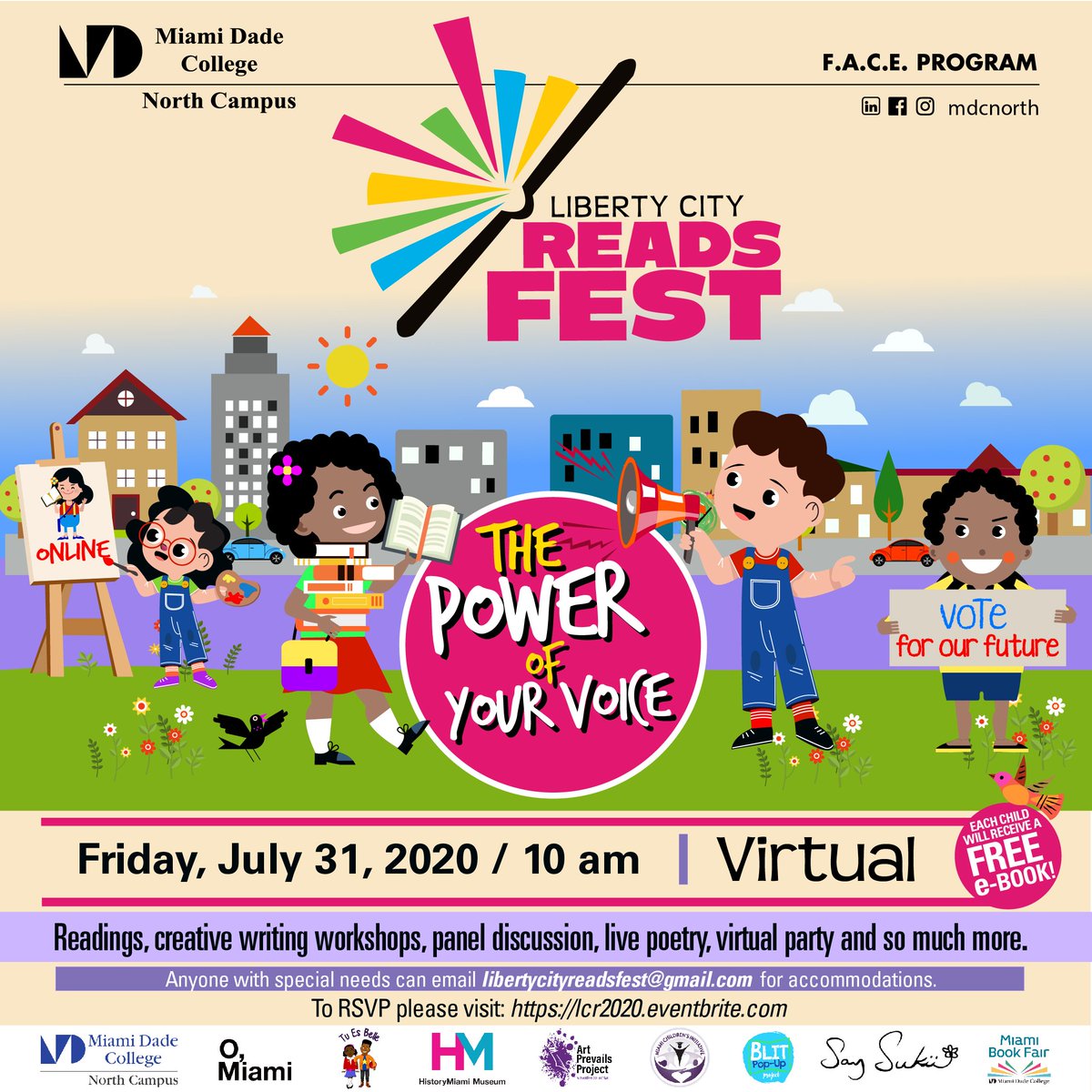 ReadsCity's tweet photo. Miami, we have some big news. If you haven't registered for #LCRF2020 be sure to do so by Thursday. Actually, do it now. I'm also here to remind you that timing is everything. Believe in yourself and keep pushing. #LibertyCityReads #Miamidadeglr https://t.co/5oJVSILgYV https://t.co/NEVfStLo0C