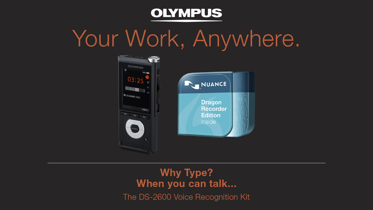 OlympusAudioSA's tweet photo. Looking for a high-end, professional recorder, bundled with Dragon Voice Recognition software? Have a look at our Olympus DS-2600 Dragon kit - a feature rich and affordable package!! #olympus #professionaldictation https://t.co/4OOqgxsRzn