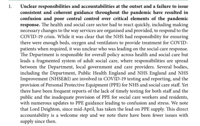 Committee says lack of clarity as to who was responsible for what and a lack of consistent and clear guidance had been a profound problem.