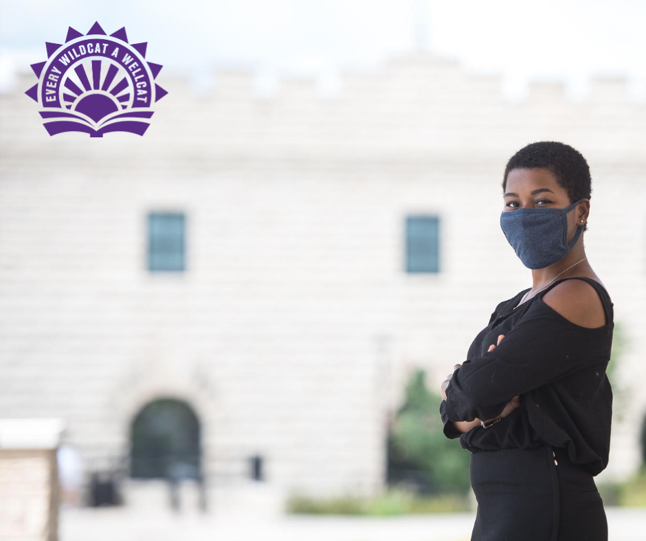KState's tweet photo. "I unfortunately lost my grandfather to the virus in April. I wear a mask because I don't ever want someone to go through the heartache my family and I have had to endure – unable to make hospital visits or host a funeral." -Kenedi Kelley, #KState Admissions Representative #EWAW https://t.co/uuLpM4w1hX