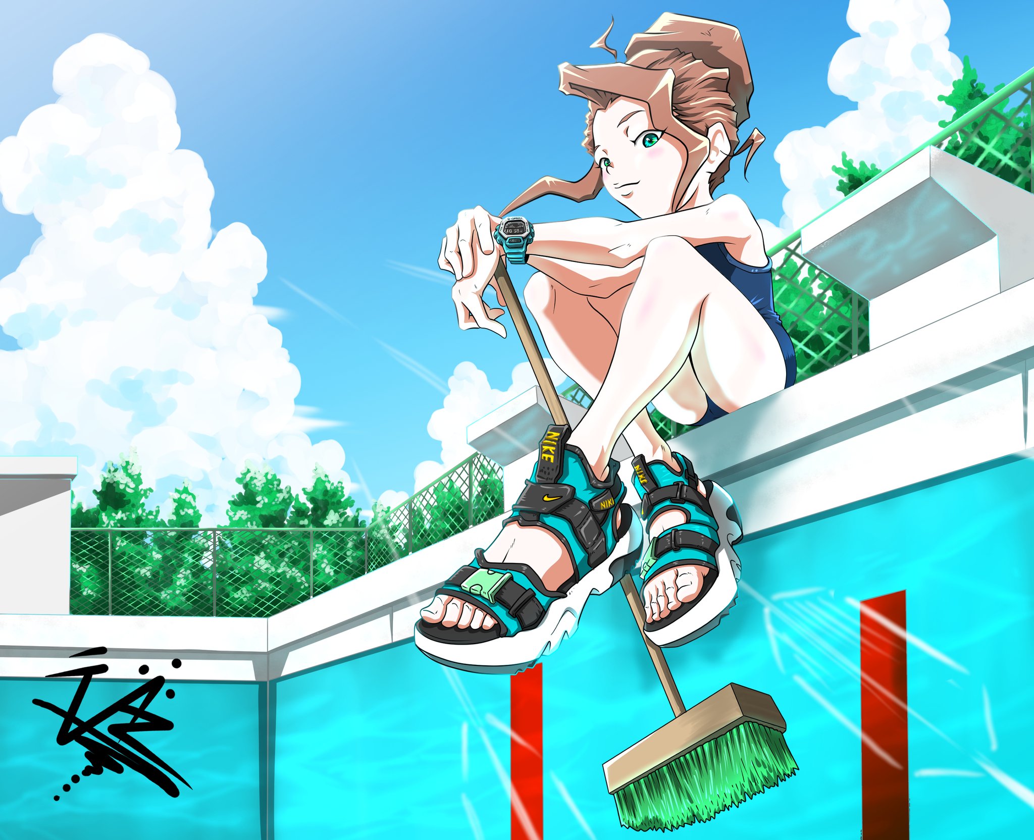 青木 伴イラストレーター ご依頼受付中 あんよチャン スニーカーイラスト 32足目 Nike Canyon サンダル 夏が待ち遠しくて スニーカーイラストのメイキング動画始めました T Co Eaeu9vvt81 スニーカーイラスト ナイキキャニオン