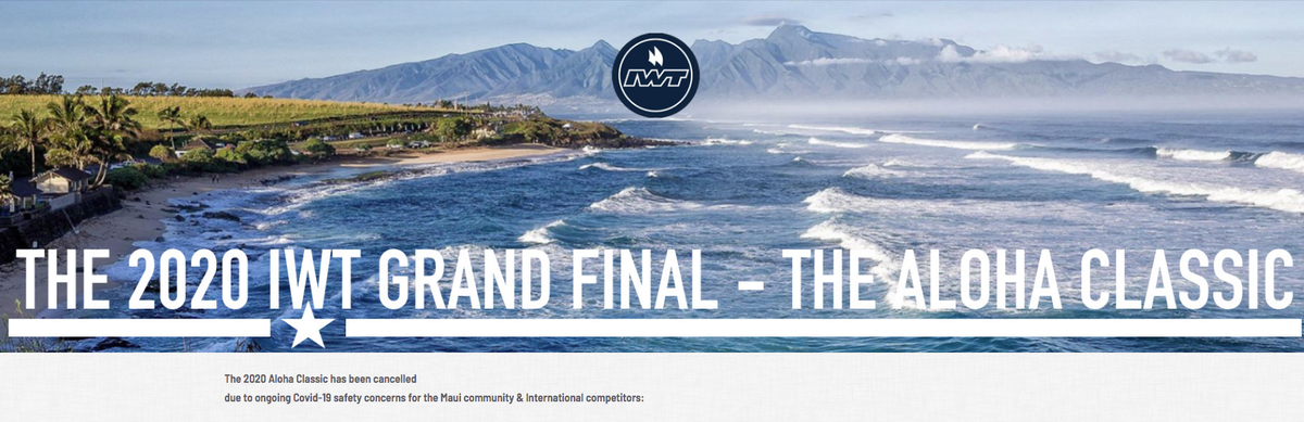 The ALOHA CLASSIC 2020 canceled!!! IWT &amp; PWA announced this news today. IWT:"In light of this dangerous resurgence in case numbers &amp; the risk to the Maui community &amp; international competitors the 2020 Aloha Classic will not go ahead." #COVIDー19 #windsurfing #Maui #Alohaclassic