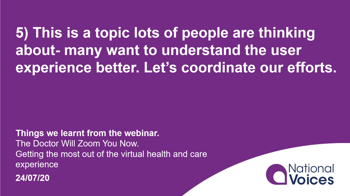 5) This is a topic lots of people are thinking about- many want to understand the user experience better. Let’s coordinate our efforts.  #DrZoom 6/6