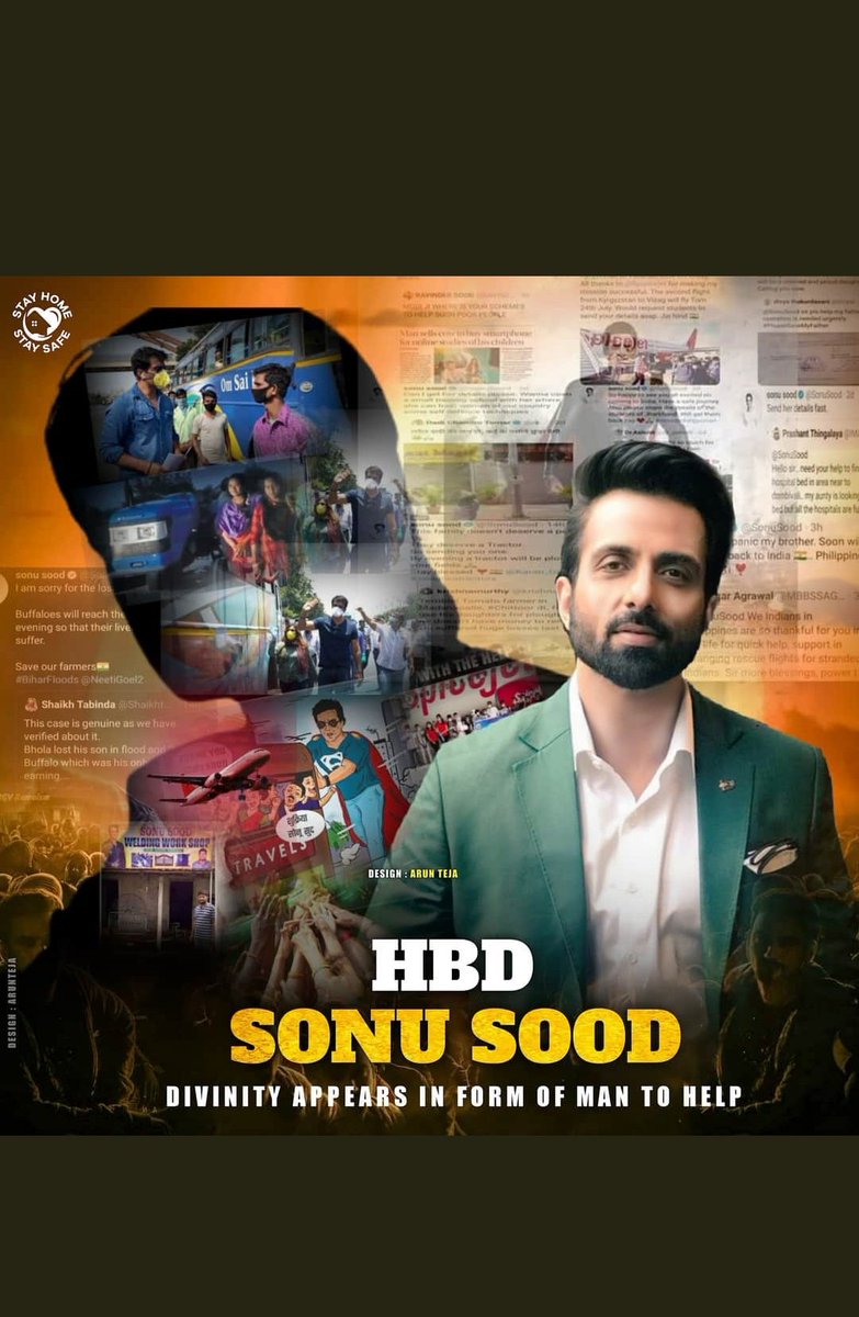 VivekNa47295077's tweet photo. #HBDRealHeroSonuSood 
The man with a wonderful heart 
The real hero @SonuSood 
Helping hands never go down 
We love you ❤ legend https://t.co/DH9Ku6DsJo