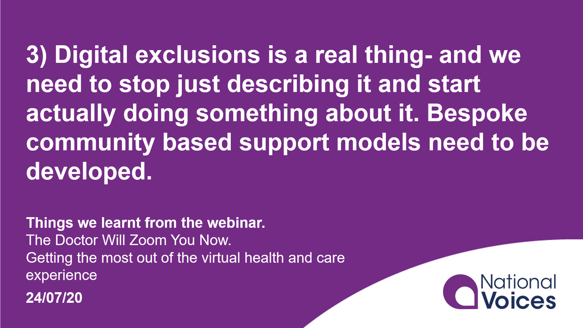 3) Digital exclusions is a real thing- and we need to stop just describing it and start actually doing something about it. Bespoke community-based support models need to be developed.  #DrZoom 4/6