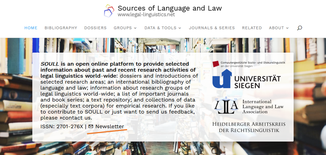 #SOULL now offers a newsletter: subscribe to be regularly informed about new content on #language and #law / #legallinguistics on our platform.

legal-linguistics.net