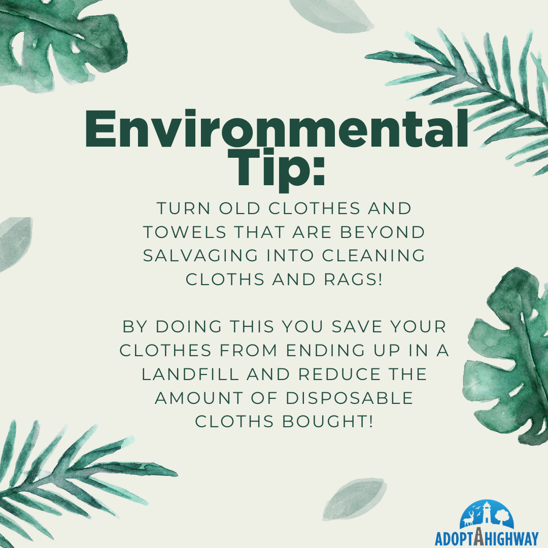 nspickmeup's tweet photo. Up-cycling is a great way to give old items a new purpose! By turning clothes and towels that have holes or torn seams into cleaning cloths/rags, you can avoid buying single-use cloths and help decrease your consumption💚 #GLADToCleanUp #UpCycle #LessWaste #EveryLitterBitHelps https://t.co/0iOz4jeWOF