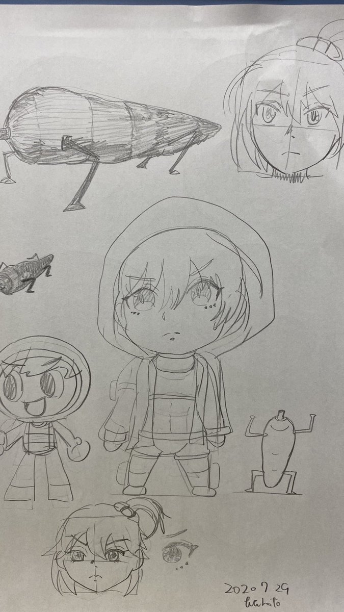 コピー用紙などでアナログイラストを描いてる記録年 Min T ミント