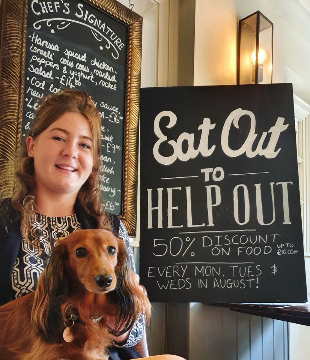 Princess_Royal6's tweet photo. Join Eleanor and Belle in August for 50% off food and soft drinks up to £10 per person every Monday, Tuesday and Wednesday! 
#eatouttohelpout #freedoggiebiscuits #dinewithfriends #deliciousfood #happychefs #sunshine #beergarden @Fullers @FullersKitchen https://t.co/HMV0wID6EY
