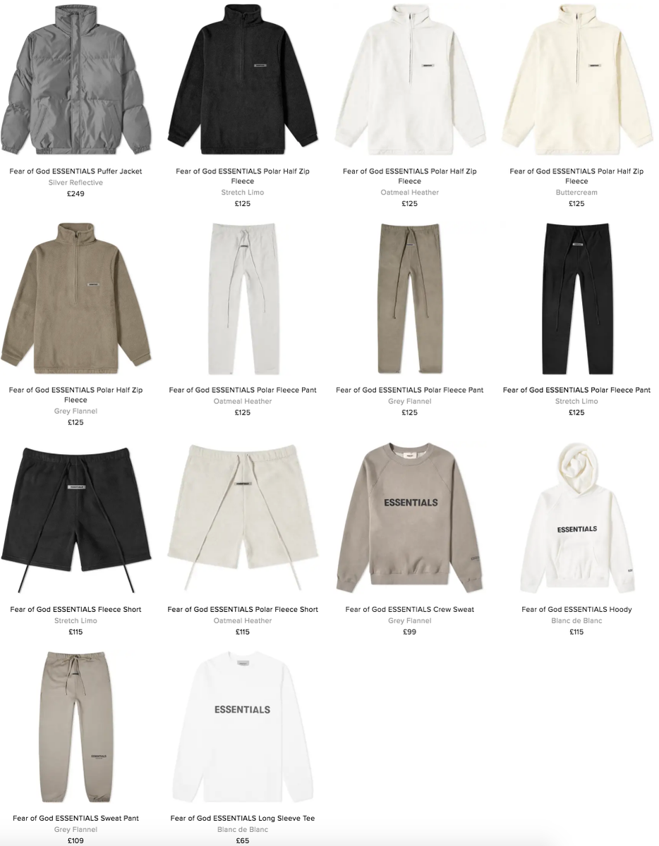 fear of god end clothing