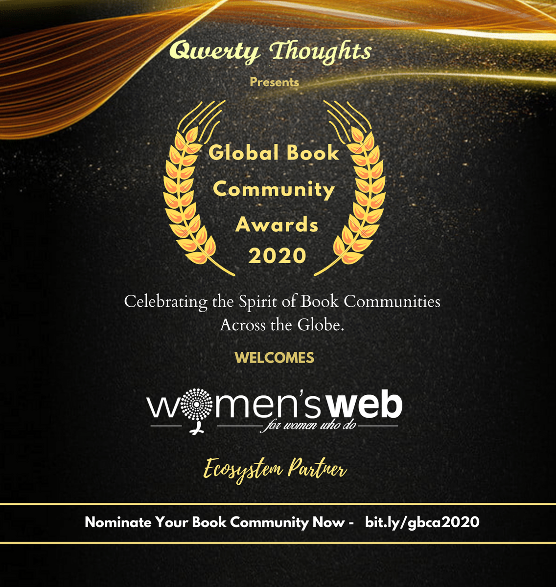 QwertyThoughts9's tweet photo. We are glad to welcome @womensweb as the Ecosystem Partner of The Global Book Community Awards 2020

Nominate your Book Community here - https://t.co/4CVyt1iHNB

.

#GBCA2020 #QwertyThoughts #BookCommunities #books #read #WritingCommunity #writer #womensweb #gbca https://t.co/A2I2m3Vx53