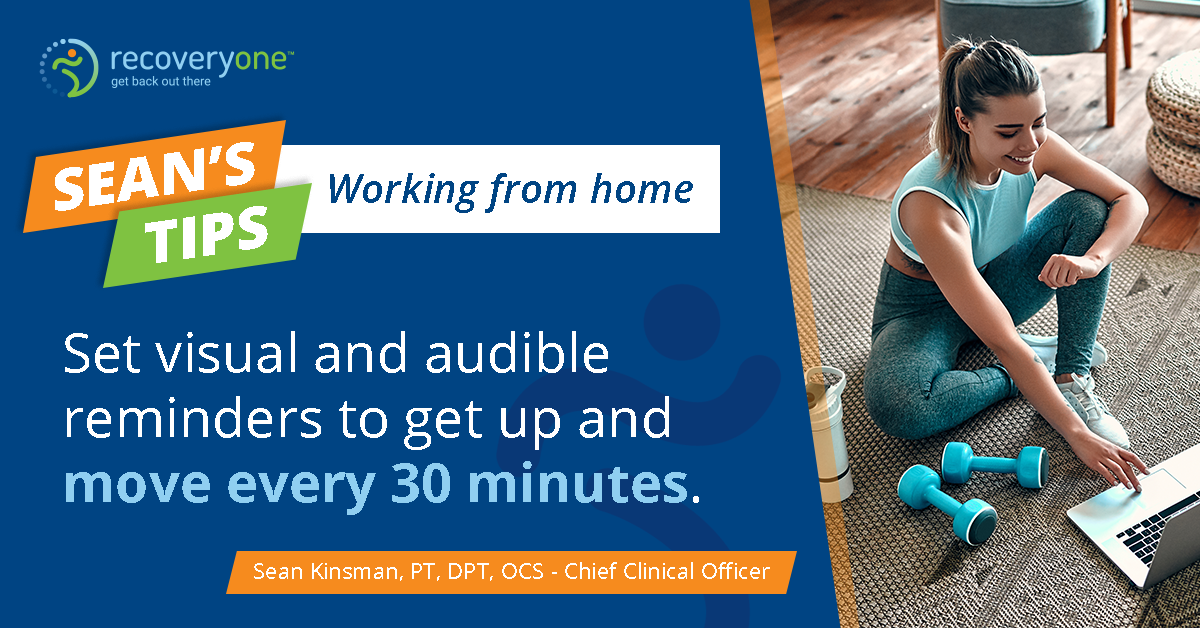 It’s easy to lose track of time when working from home. Set visual or audible reminders to get up and move every 30 minutes to help prevent risk of injury to the neck and back, related to poor posture. 

#WorkFromHome #HealthTech #SeansTips
