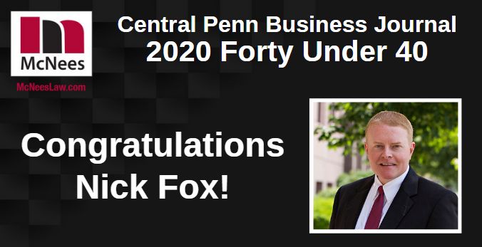 McNeesLaw's tweet photo. #McNees attorney Nick Fox among @CPBJ's 2020 Forty Under 40 https://t.co/Zen3Eek9ZI https://t.co/NCiGBF8YMy