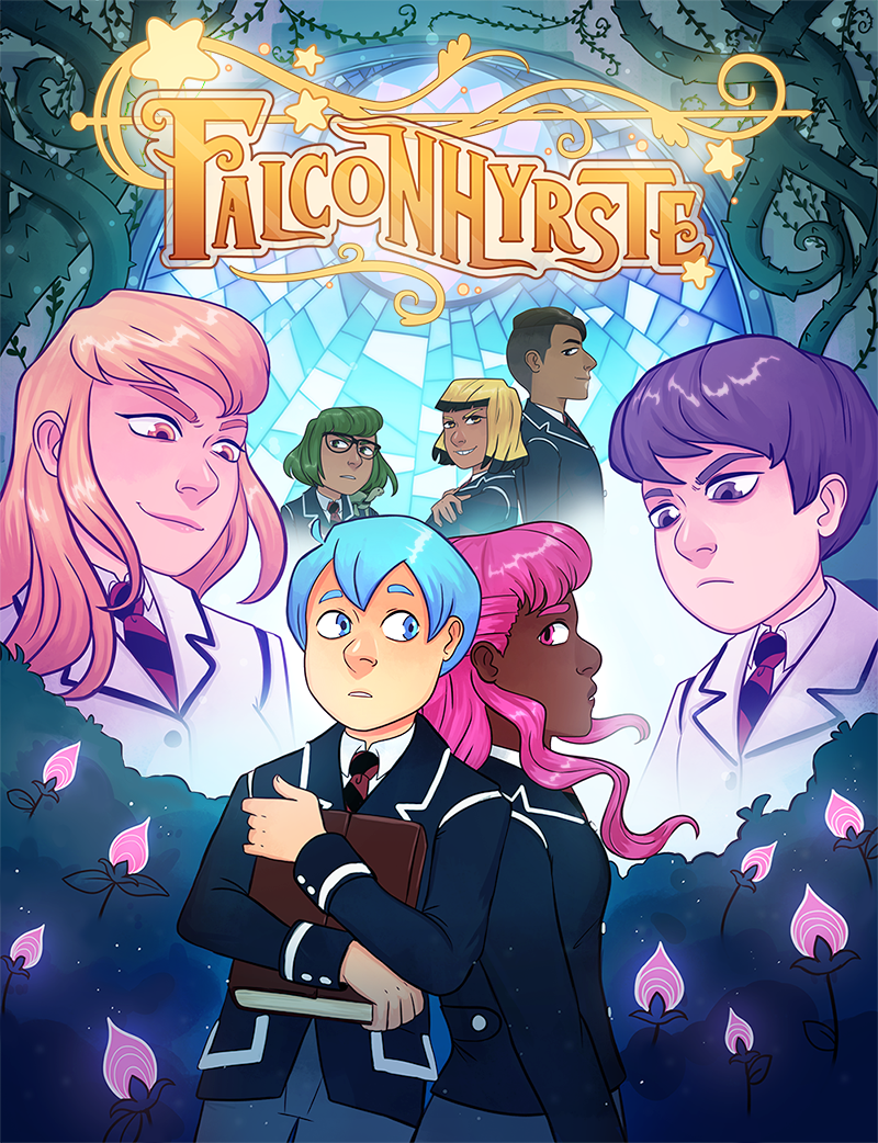 @shiverspooky Oooh this is fun!
I co-create an LGBT+ YA supernatural fantasy webcomic about a boy who accidentally befriends a demon! It's called Falconhyrste!
Site: https://t.co/rbTsOaOY34
Webtoon: https://t.co/Smqdh6MnIn
