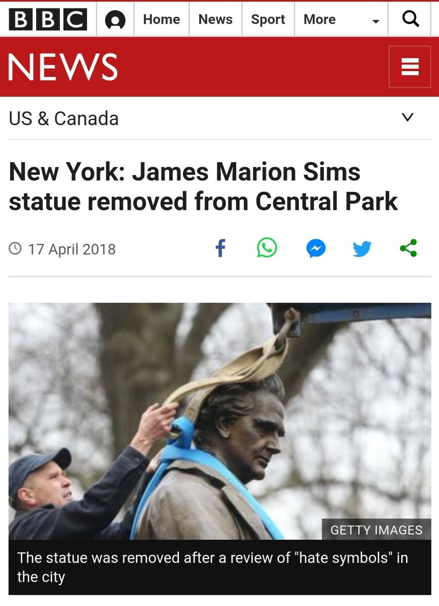 بالمناسبه بعام 2018 صار احتجاجات كتيره على تمثاله اللي بالسينترال بارك، بسبب اساليبه العنصريه الهمجيه، وعلى اثرها تم ازلته شكرا لكل وحده او واحد احتجت عالموضوع بوقتها، وكانت سبب بأزالة رمز كامن للعنصريه.النهايه 