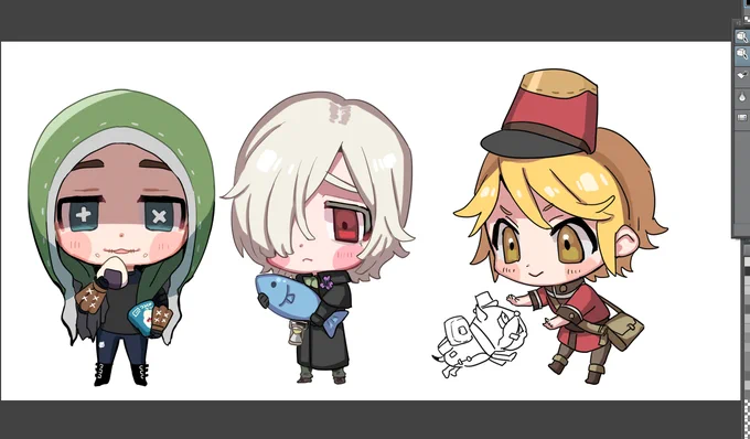 お礼絵の途中! 