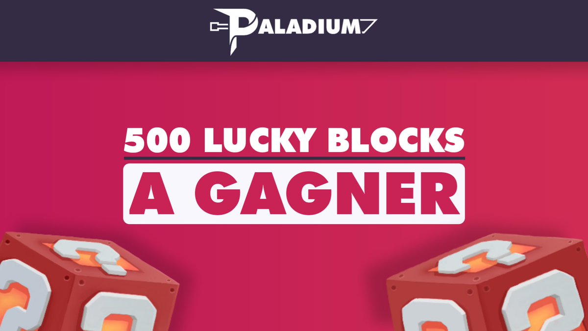 PaladiumPVP's tweet image. 🎁 PETIT CONCOURS EN CE MERCREDI ENSOLEILLÉ ! 

🎉 500 Lucky Blocks à Gagner pour fêter leurs arrivées sur Paladium ! 

⚡️RT + Follow @PaladiumPVP 
Tweet avec le #Paladium 

📥 Lien de la boutique pour acheter nos LB : store.paladium-pvp.fr

TAS : Mercredi Prochain