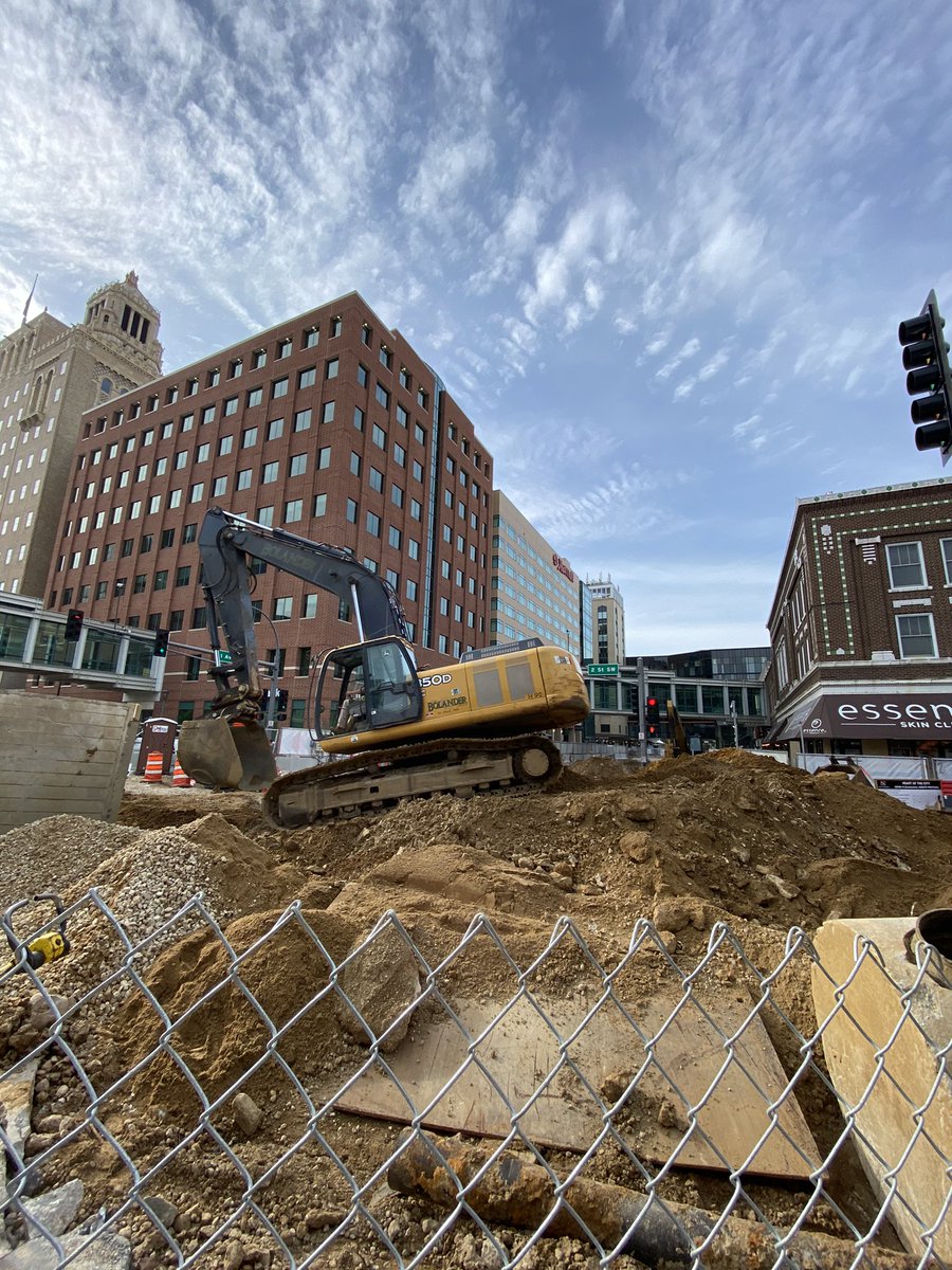 Always an entertaining site to stop by - construction at every corner of the <a href="/DowntownRochMN/">Downtown Rochester</a>, <a href="/DMCMN/">Destination Medical Center EDA</a>’s Heart of the City project • @MNs_Rochester #ExperienceRochesterMN #RochMN