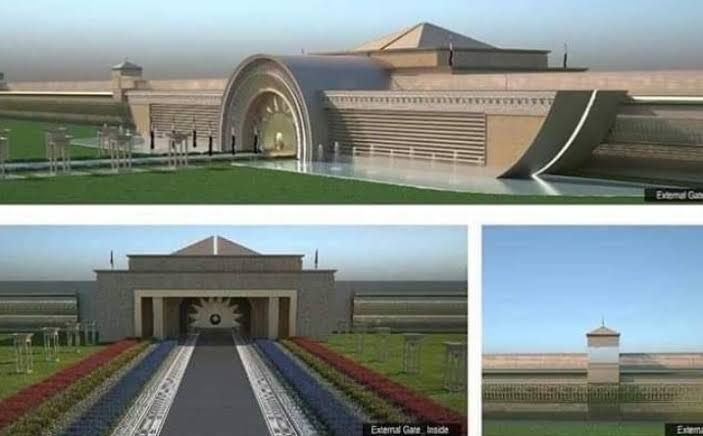 One of the "two" new  #Presidential Palaces currently being constructed is located in the NAC. It's almost indescribable when talking about how big and luxurious it is.Pharaonic style with 50k m2 area designated for the  #Palace (10× The White House) and 2.50m m2 total area.