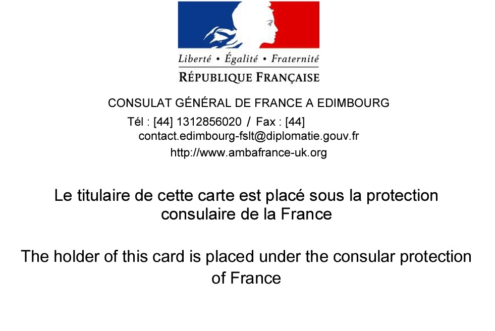 TheFrenchWorm's tweet photo. @ClaireSquires Don't forget the consulate card if you too want to be "under the consular protection of France" 😂 https://t.co/WNEnKm8GQa