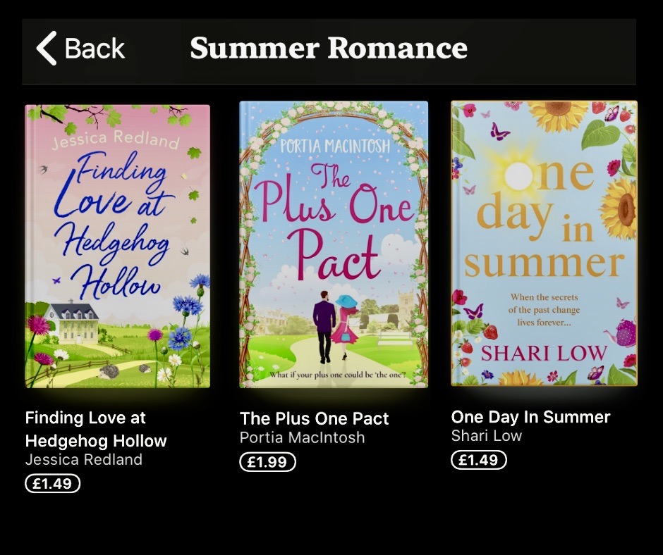 BoldwoodBooks's tweet photo. πΈApple Books Summer Romance ReadsπΈ
Three of our books have been featured in Apple Books' 'Romance Titles To Steal Your Heart' collection!
#FindingLoveAtHedgehogHollow - https://t.co/hIrXFMi4UO
#ThePlusOnePact - https://t.co/UdRNyBxrEB
#OneDayInSummer - https://t.co/Q9pg03mDLC https://t.co/16Jyw3x95g