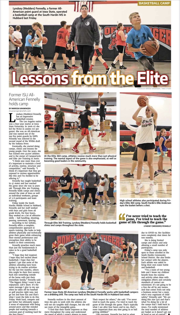 LyndseyFennelly's tweet photo. Want to see what @Elite360Train has been up to? 

Thanks to @TimesCitizen for this from a camp last week! 🏀💪🏽 https://t.co/2SJQpZz7qa