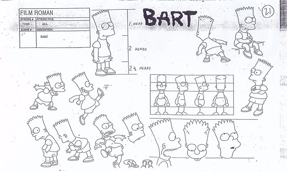 Bart and most other Simpsons characters are *optimally* designed to work in 3/4 front view, and most others. In fact, I'd argue most cartoon drawings sell best at 3/4 front view. It's the most bang-for-your-buck way to draw a cartoon.