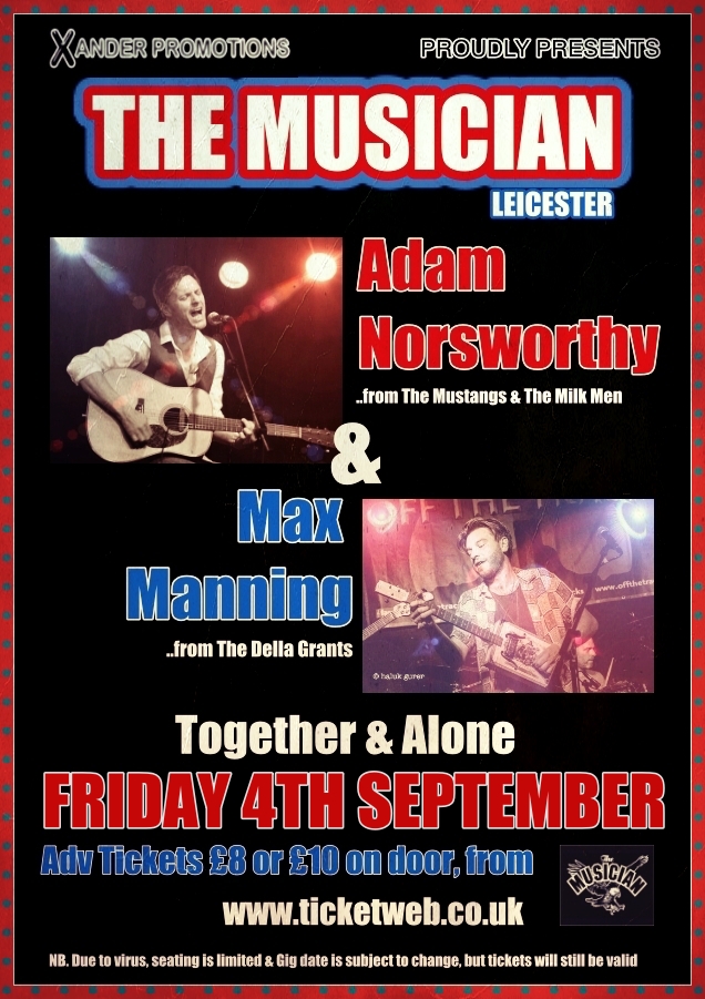 Very much hoping this gig will go ahead....should be a fun, relaxed evening of music and chat, and am thrilled to be joined by Max Manning of the fab Della Grants.