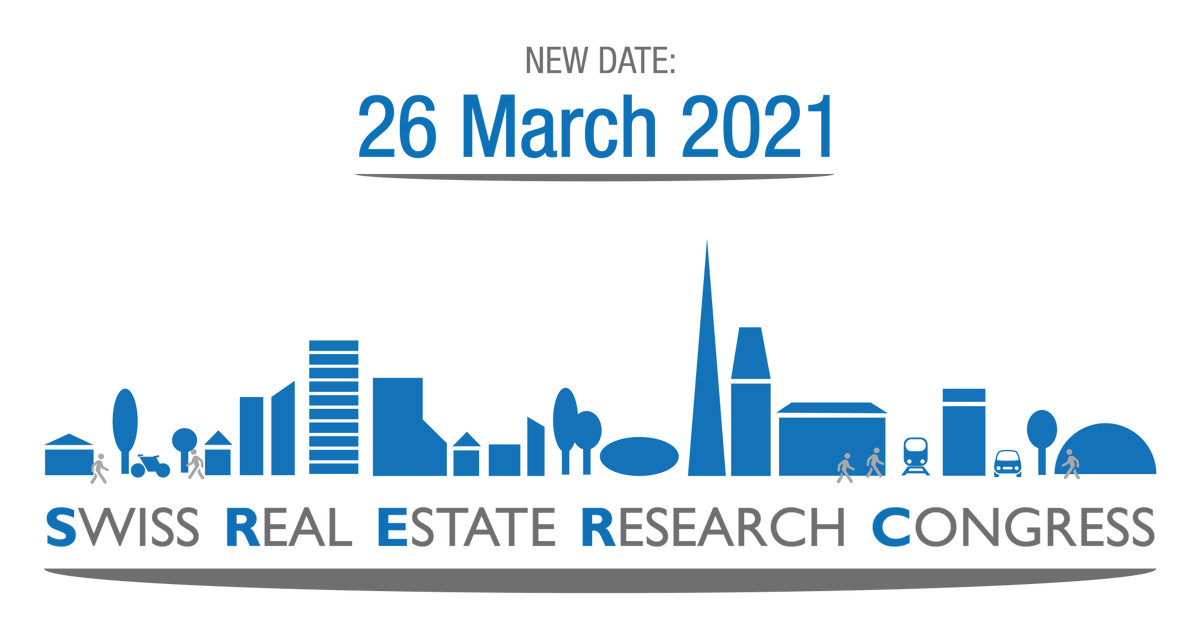 Due to the current situation with Covid-19, the Swiss Real Estate Research Congress is postponed by one year. The originally planned program will be maintained whenever possible. Save the date and take part at the fifth #srerc on 26 March 2021 in Zurich.