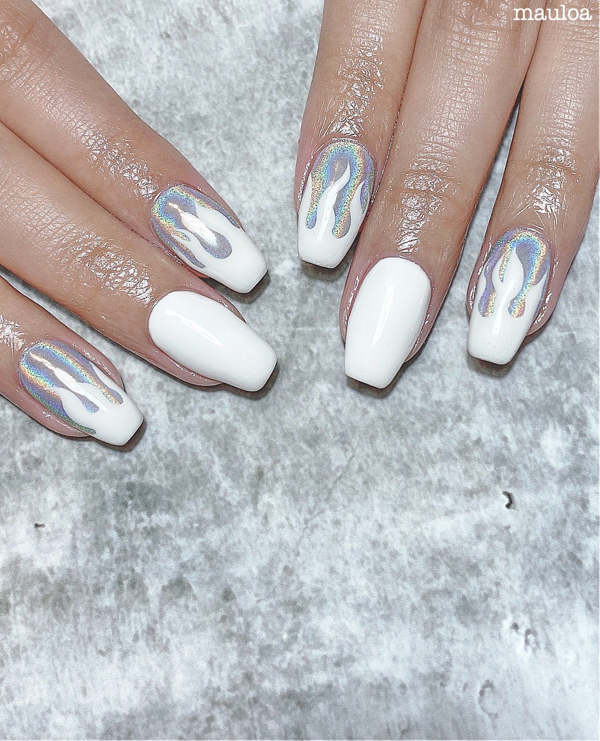 Mauloa ネイル いつもありがとうございます ネイル ネイル デザイン モロッカンタイルネイル ターコイズ アートネイル 夏ネイル 手書きネイル デザインチップ 炎ネイル Naildesign サンドジェルネイル Mananails サマー