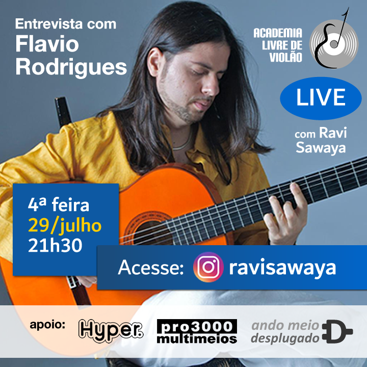 pro3000brasil's tweet photo. Nesta 4ª às 21h30, live-entrevista de Ravi Sawaya com o #guitarrista #flamenco hispano-brasileiro Flavio Rodrigues na seção "Corda Certa" da Academia Livre de Violão, em https://t.co/ifUwa1a3h3. #musica #violao #violonista #entrevista #ravisawaya #flaviorodrigues #hyperprostrings https://t.co/rw9mh9PfqH