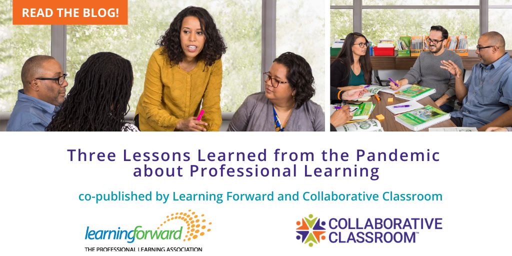 CollabClassroom's tweet photo. What have we learned during the pandemic about professional learning, and how can it help us improve professional learning for the future? This new blog post co-authored by  @LearningForward @lf_virginia and @CollabClassroom explores these questions. https://t.co/VoymevzYr9 https://t.co/XSB7hNszyR