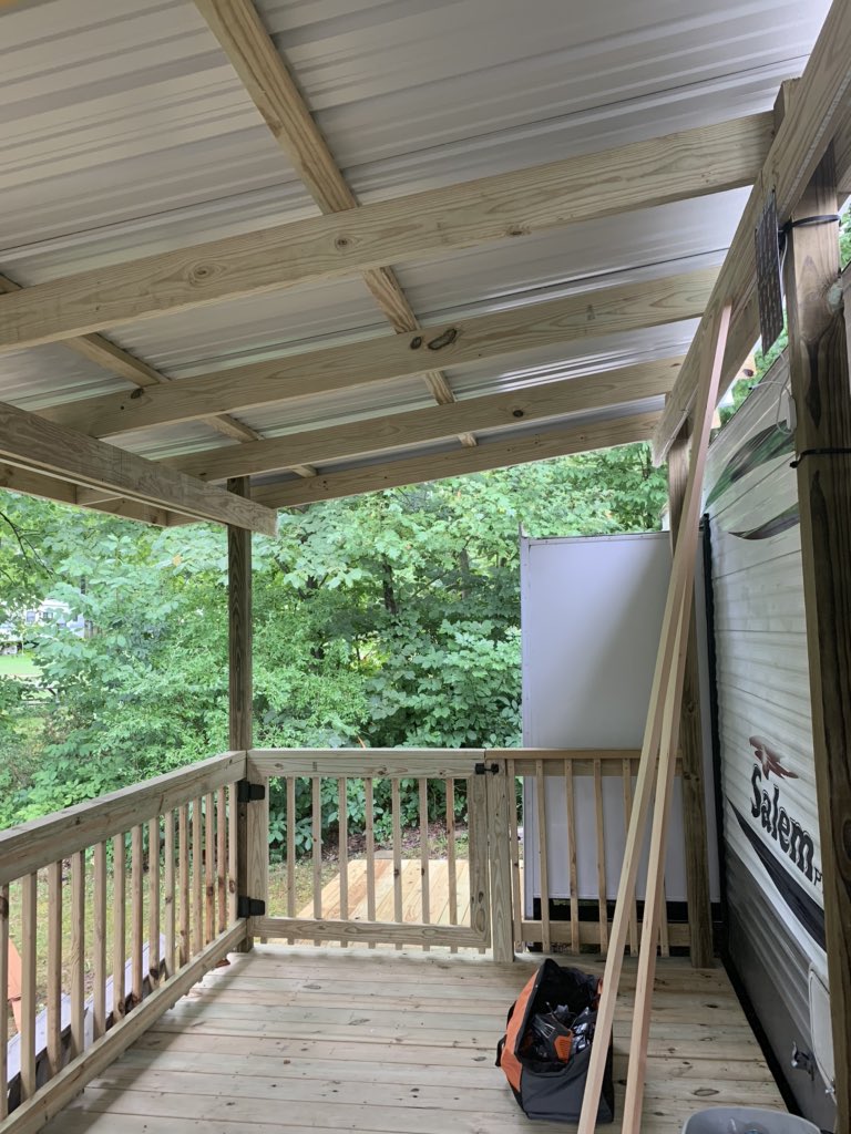 Gina_AP1978's tweet photo. @RocRaider1013 The last pic shows it completed with the roof on. I included the other pics because I don’t have any other updated ones showing the full length after it was done... https://t.co/Quhg19GArA