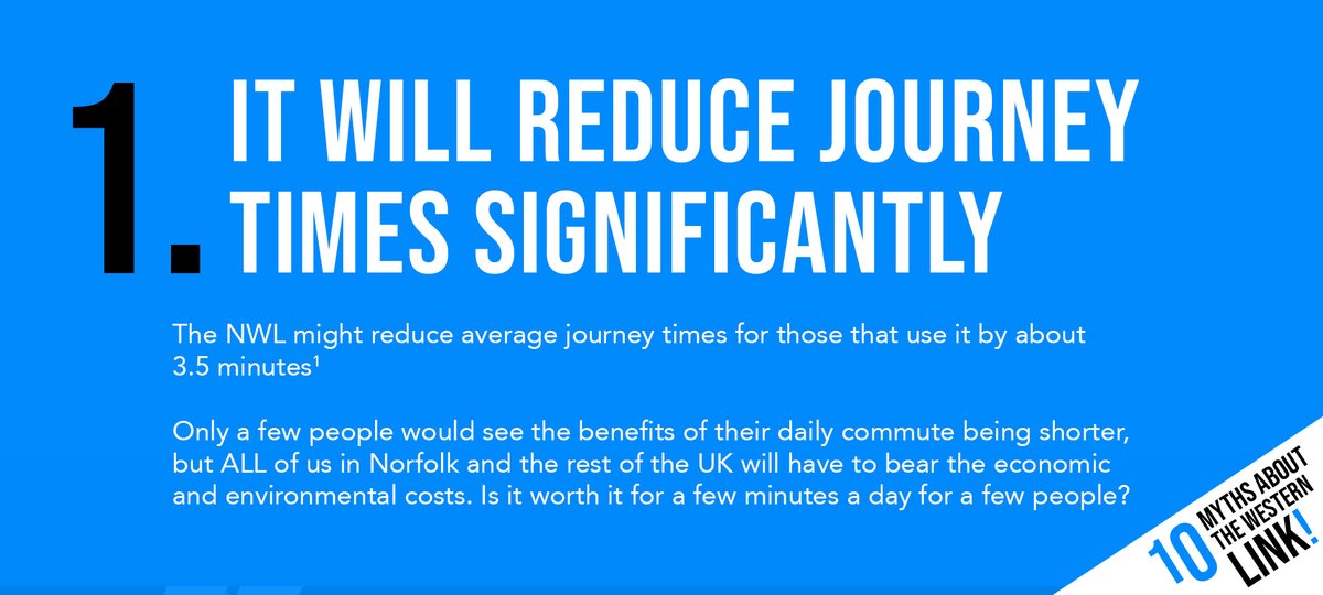 Myth The Western Link Road will reduce journey times significantly Are 3.5 minutes worth the environmental cost?  #StopTheWensumLink